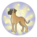 Little Star Great Dane Round Sticker