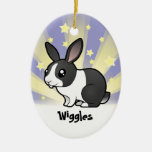 Little Star Rabbit (uppy ear smooth hair) Christmas Tree Ornaments