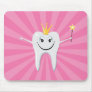 Little tooth fairy on a pink sunburst background mousepad