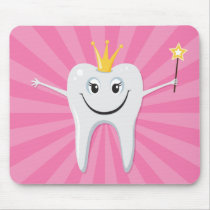 Little tooth fairy on pink sunburst mousepad