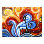 Little Village Original Whimsical MADART Painting Postcard