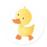 Little Walking Duck Round Sticker