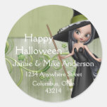 Little Witch Halloween Fall Return Address Labels Sticker