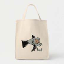 little wobblies creepy fish  tote bag