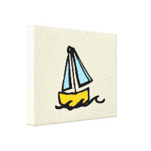 little wobblies sailboat stretched canvas print