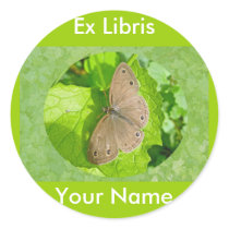 Little Wood Satyr Butterfly Coordinating Items Round Stickers