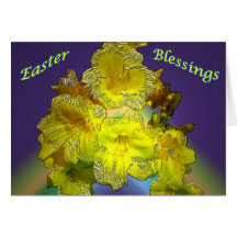 Little Yellow Lillies Easter Blessings Card