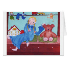 LittleGirl et nounours Cartes De Vœux