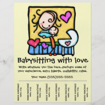 LittleGirlie Babysitting custom tear-sheet flyer