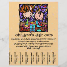 LittleGirlie cuts & styles childrens' hair! TAN Full Colour Flyer