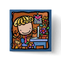 LittleGirlie loves her computer and kitty BLUE