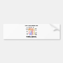 Live A Balanced Life Think Renal (Nephron) Bumper Sticker