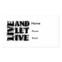 Live and Let Live Business Card Templates