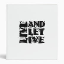 Live and Let Live Vinyl Binder