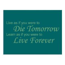 Live - Die Tomorrow green Postcards