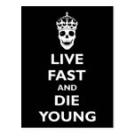 Live Fast & Die Young postcards