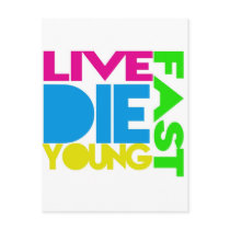 Live fast die young postkarte