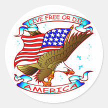 Live Free Or Die, America Sticker