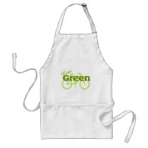 live green bike aprons