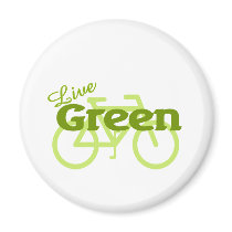 live green bike refrigerator magnet