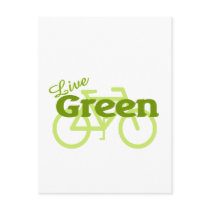 live green bike postcard