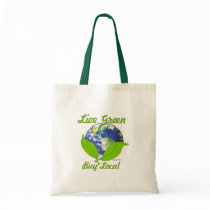 Live Green Buy Local Tote Canvas Bags