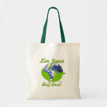 Live Green Buy Local Tote Canvas Bags