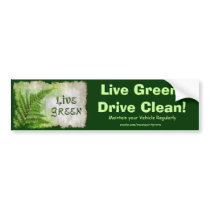 LIVE GREEN Eco Enviro Gift Items for Earth Day Bumper Sticker