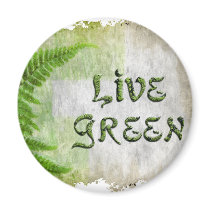 LIVE GREEN Eco Enviro Gift Items for Earth Day Refrigerator Magnet