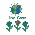 Live Green Emrboidered Earth Day Tees embroidered shirts