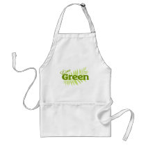 live green fern apron
