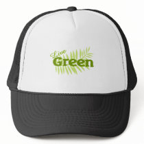live green fern mesh hat
