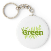 live green fern key chains