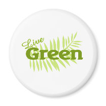 live green fern fridge magnet