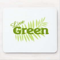 live green fern mouse mat