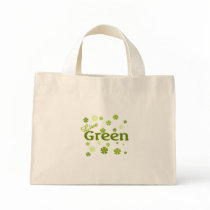 live green flowers canvas bag