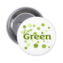 live green flowers button