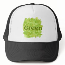 live green flowers mesh hat