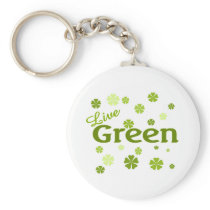 live green flowers key chain