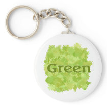 live green flowers key chain