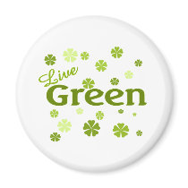 live green flowers magnet