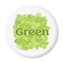 live green flowers magnets