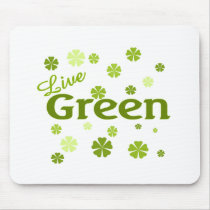 live green flowers mouse pad