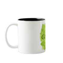 live green flowers mug