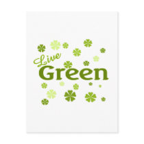 live green flowers postcard