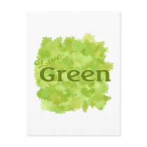live green flowers postcard