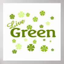 live green flowers poster