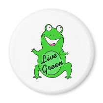Live Green Froggie Refrigerator Magnets