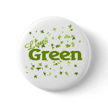 live green leaves pinback buttons
