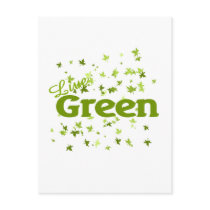 live green leaves post card